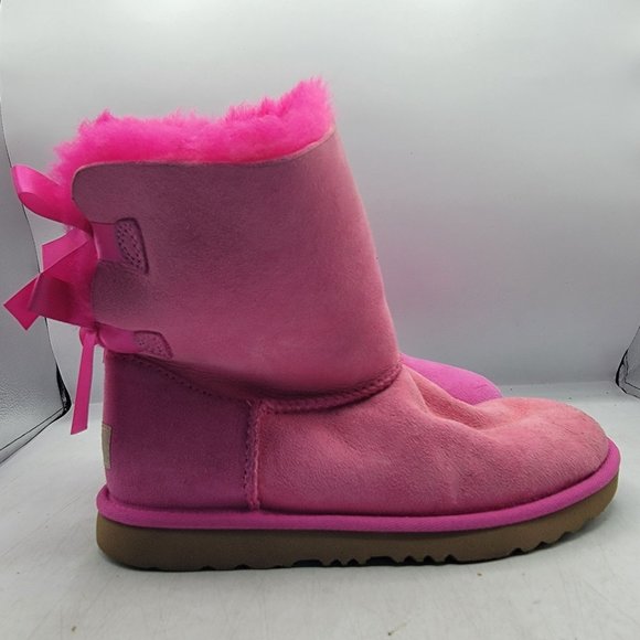 Ugg Bailey Bow II Girls Size 4 Pink Blossom Boots Pull On Casual Walking School - Picture 7 of 14